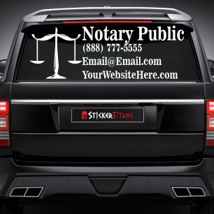Notary Style 06 Rear Glass Decal